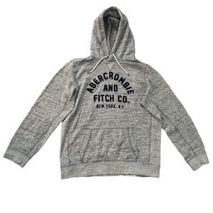 Abercrombie & Fitch Y2K Gray Logo Hoodie Size Large